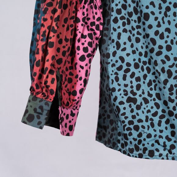 Vilagallo Women's Multicolor Animal Print Top US Size SMALL Colorful Playful Fun - Picture 7 of 10